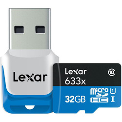 Lexar High-Performance 300x microSDHC 32GB Class 10 U1 UHS-I with USB Reader