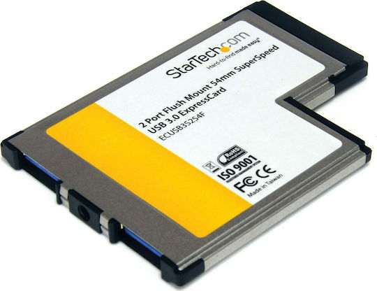 StarTech ExpressCard σε USB 3.0 2 Port USB 3.0 with UASP54mm for Laptop