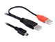 DeLock mini USB 5-pin male - 2x USB-A male 1m (82447)