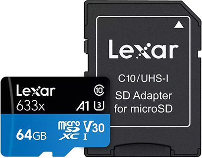 Lexar microSDXC 64GB U1 UHS-I 95MB/s με αντάπτορα