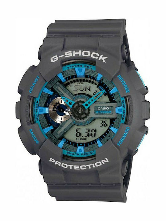 Casio G-shock Analog/Digital Herrenuhr 51mm Chronograph Batterie mit Gray Kautschukarmband