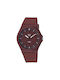 Q&Q Watch with Red Rubber Strap