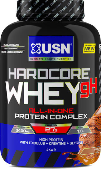 USN Hardcore Whey gH Πρωτεΐνη Ορού Γάλακτος με Κρεατίνη & Γεύση Σοκολάτα 2kg