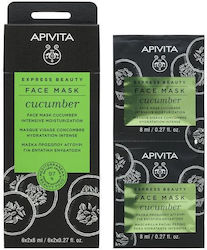 Apivita Express Beauty Cucumber Gesichtsmaske für das Gesicht für Feuchtigkeitsspendend 2Stück 8ml