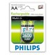 Philips Wiederaufladbare Batterien AA Ni-MH 2600mAh 1.2V 2Stück