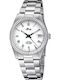 Lotus Watches Γυναικείο Ρολόι Μπαταρίας με Ασημί Μεταλλικό Μπρασελέ