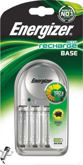 Energizer Charger 4 Batteries Ni-MH Size AA/AAA in Silver color