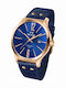 TW Steel Herrenuhr 45mm Batterie mit Blau Lederarmband