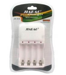 Jiabao Charger 4 Batteries Ni-Cd/Ni-MH Size AA/AAA in White color