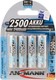 Ansmann Rechargeable Battery AA Ni-MH 2500mAh 1.2V 4pcs