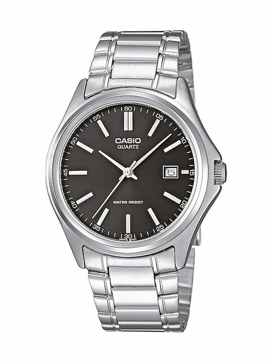 Casio Ανδρικό Ρολόι 38mm Μπαταρίας με Ασημί Μετ...