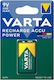 Varta Rechargeable Accu Rechargable Battery 9V Ni-MH 200mAh 1pcs