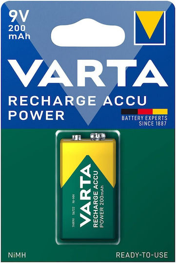Varta Rechargeable Accu Rechargable Battery 9V Ni-MH 200mAh 1pcs