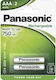 Panasonic Stay Charged Επαναφορτιζόμενες Μπαταρίες AAA Ni-MH 750mAh 1.2V 2τμχ