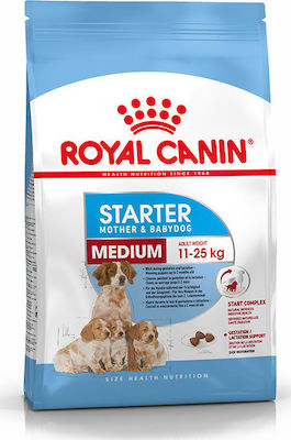 Royal Canin Starter Mother & Babydog Medium 12kg Trockenfutter für Welpen mittlerer Rassen mit Mais, Reis und Huhn