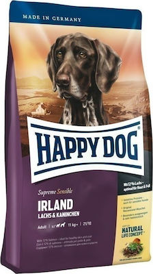 Happy Dog Sensible Ireland 4kg Trockenfutter ohne Gluten für erwachsene Hunde mittlerer & großer Rassen mit Kaninchen und Lachs