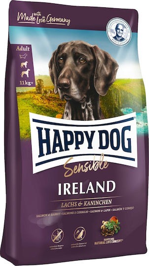 Happy Dog Ireland 12.5kg Dry Food Gluten-Free for Adult Medium & Large Breed Dogs with Rabbit and Salmon
