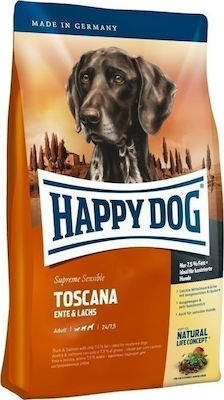 Happy Dog Toscana 4kg Ξηρά Τροφή χωρίς Γλουτένη για Ενήλικους Σκύλους Μεσαίων & Μεγαλόσωμων Φυλών με Πάπια και Σολομό