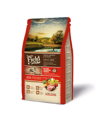 Sam's Field Adult Mini 8kg Hrană Uscată cu Puține Cereale pentru Câini Adulți de Rase Mici cu Pui și Cartofi