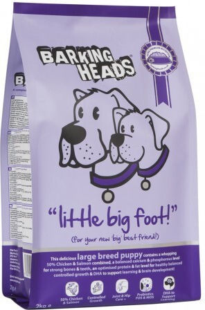 Barking Heads 2kg Dry Food Grain-Free for Puppies with Turkey, Vegetables, Salmon, Tuna and Potatoes