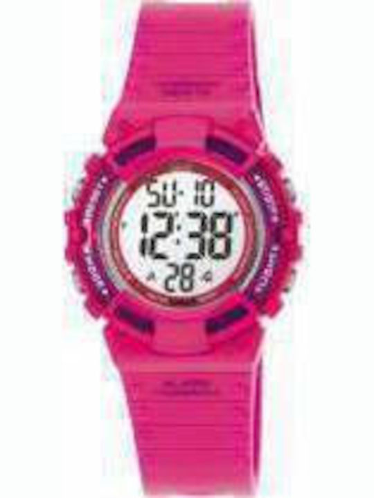 Q&Q Kids Digital Watch with Rubber/Plastic Strap Fuchsia