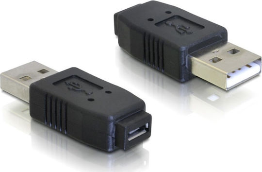 DeLock Конвертор USB-A мъжки към micro USB женски Черен 1бр 65029