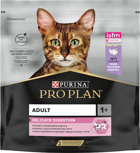 Pro Plan Adult Delicate Digestion Dry Food Gluten-Free for Adult Cats with Sensitive Gastrointestinal with Turkey 0.4kg