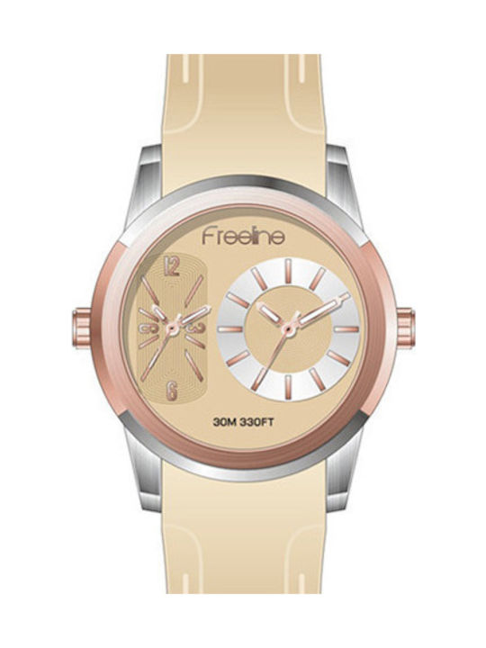 Freeline Watch with Beige Rubber Strap