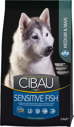 Farmina Cibau Sensitive Medium & Maxi Adult 2.5kg Dry Food for Adult Dogs of Large Breeds with Fish