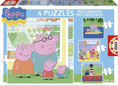 Kids Puzzle Progressive Peppa for 3++ Years 43pcs Educa