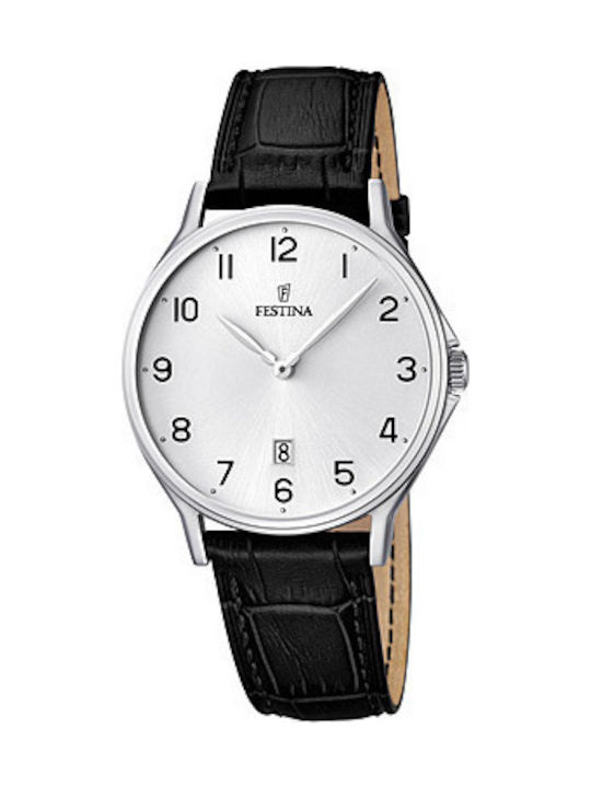 Festina Ανδρικό Ρολόι 40mm Μπαταρίας με Μαύρο Δ...