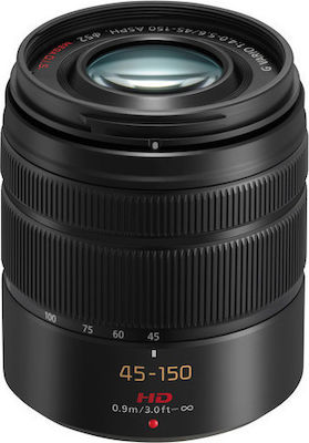 Panasonic Crop Camera Lens Lumix G Vario 45-150mm f/4-5.6 ASPH Mega OIS Standard Zoom for Micro Four Thirds (MFT) Mount Black