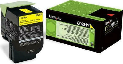 Lexmark 802H Original Toner Laser Printer Yellow High Yield 3000 Pages (80C2HYE)