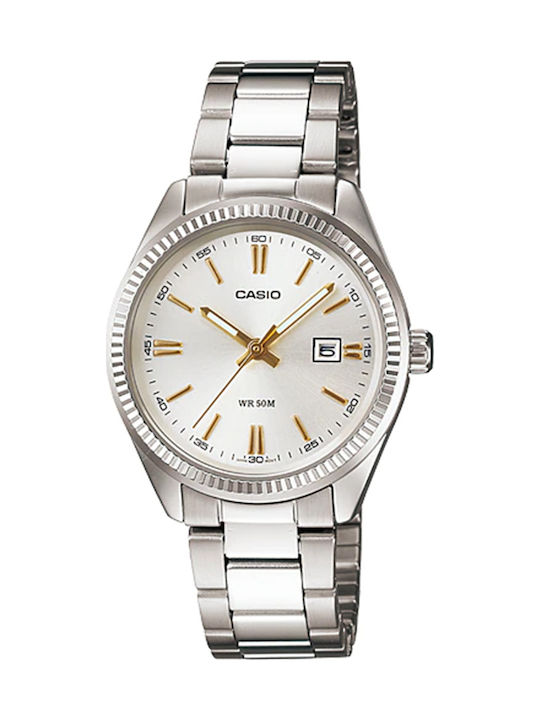 Casio Womens Battery Watch With Silver Steel Br...