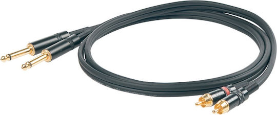 Proel Audio Cable 2x 6.3mm male - 2x RCA male 3m (CHLP310LU3)