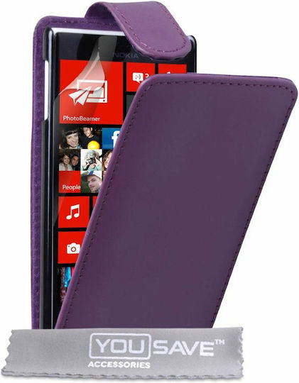 YouSave Accessories Vertical Flip Piele artificială Magnetic Violet (Lumia 720)