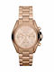 Michael Kors Bradshaw Γυναικείο Ρολόι 36mm Χρονογράφος Μπαταρίας με Ροζ Χρυσό Μεταλλικό Μπρασελέ