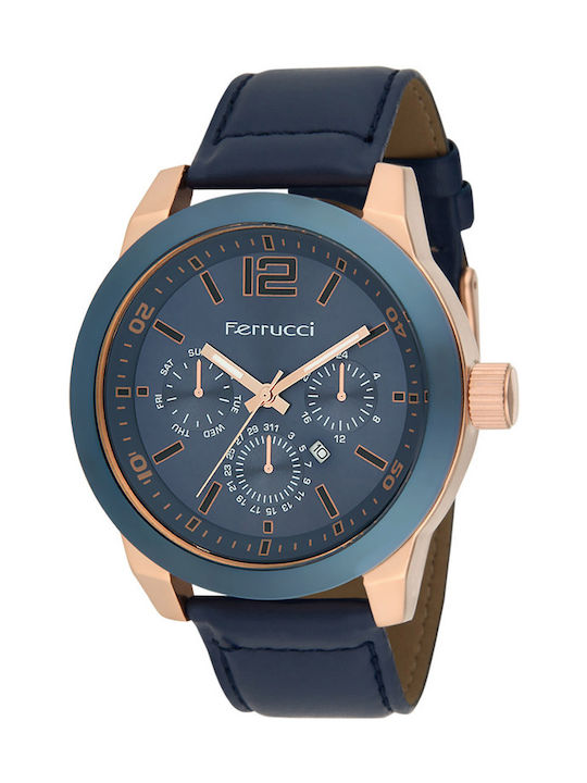Ferrucci Uhr mit Blau Lederarmband Fc2161K.01