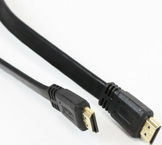 Omega HDMI 1.4 High Speed 1080p 120Hz Flat Cable HDMI male - HDMI male 1.5m Μαύρο