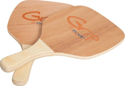 Escape Grip Beach Rackets Set Beige with Straight Handle Black