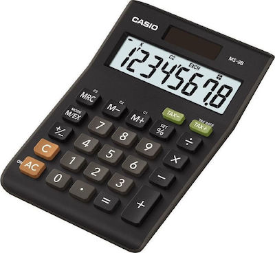 Casio Αριθμομηχανή Λογιστική MS-8B 8 Ψηφίων σε Μαύρο Χρώμα