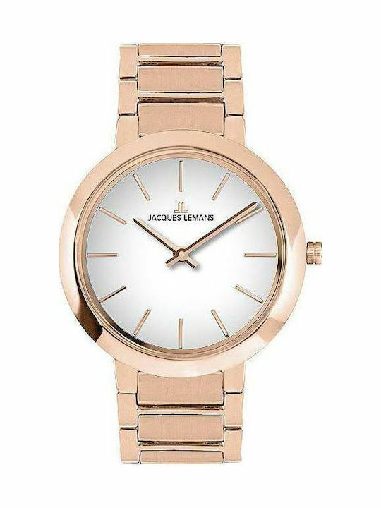 Jacques Lemans Women's Watch with Pink Gold Metal Bracelet