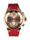 Ferrucci Watch Chronograph with Red Rubber Strap