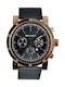 Ferrucci Watch Chronograph Battery with Black Leather Strap