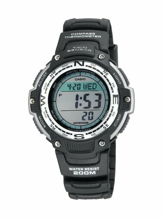 Casio Pro Trek Digital Men's Watch 47.6mm Chronograph Battery with Black Rubber Strap