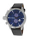 Ferro Men's Watch 52mm Chronograph Battery with Black Leather Strap