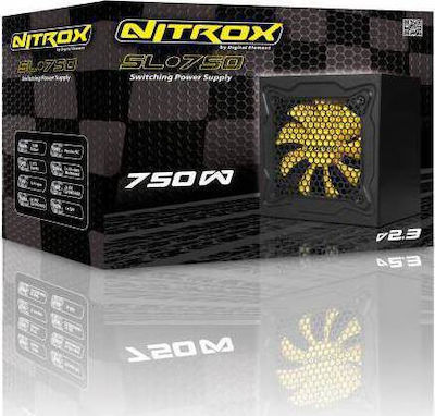 Inter-Tech Nitrox SL-750W Ver.2.3 750W Μαύρο Τροφοδοτικό Υπολογιστή Full Wired