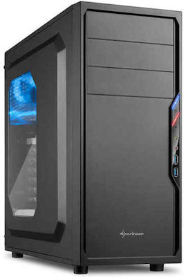 VS4-W Midi Tower Κουτί Υπολογιστή με Πλαϊνό Παράθυρο Μαύρο