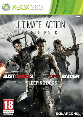 Ultimate Action Triple Pack (Just Cause 2/Sleeping Dogs/Tomb Raider) Xbox 360 Game