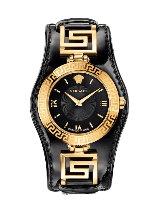 Versace Watch with Black Leather Strap VLA020014